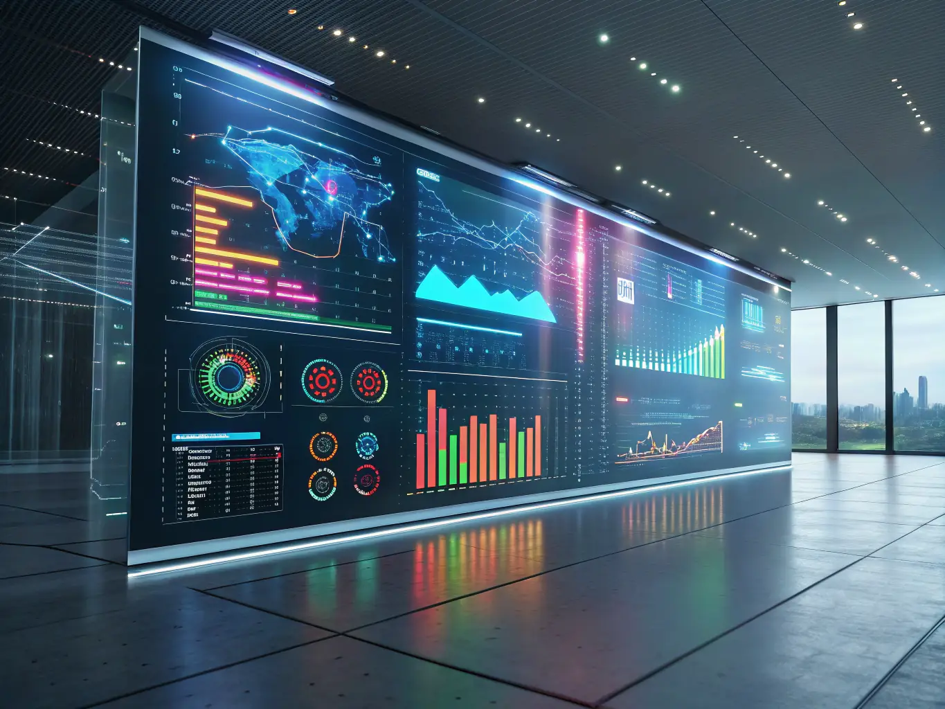 A futuristic image of an AI interface analyzing marketing data, highlighting the use of artificial intelligence to personalize campaigns and predict customer behavior.